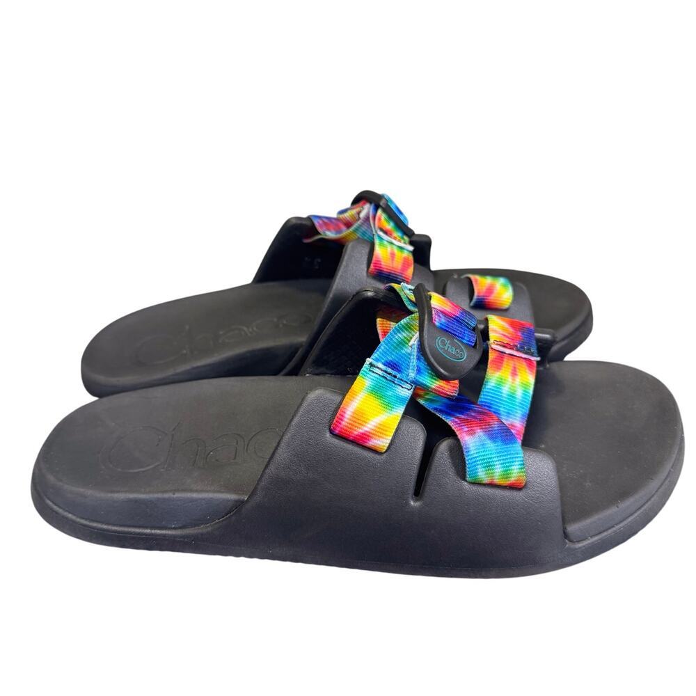 Chaco Chillos Slide Sandals Dark Tie Dye Kid's Size 6 US / Women’s 7-7.5 - Picture 3 of 7